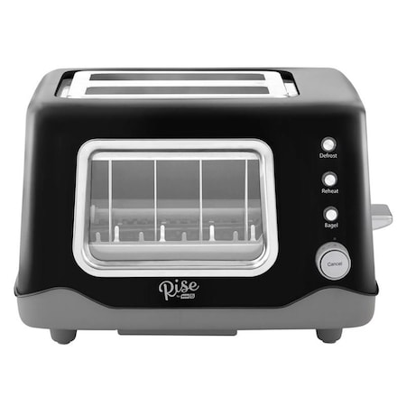 Fastfood 7.9 x 12.2 x 9.5 in. Metal Black 2 Slot Toaster FA3307470